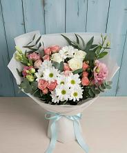 Букет цветов из:  Розы, Лизиантусы и Хризантемы в Тереке Ставропольского края
