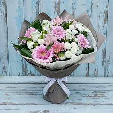 Букет цветов из:  Герберы, Альстромерии и Хризантемы #REPLACE_PRED# Тереке Ставропольского края