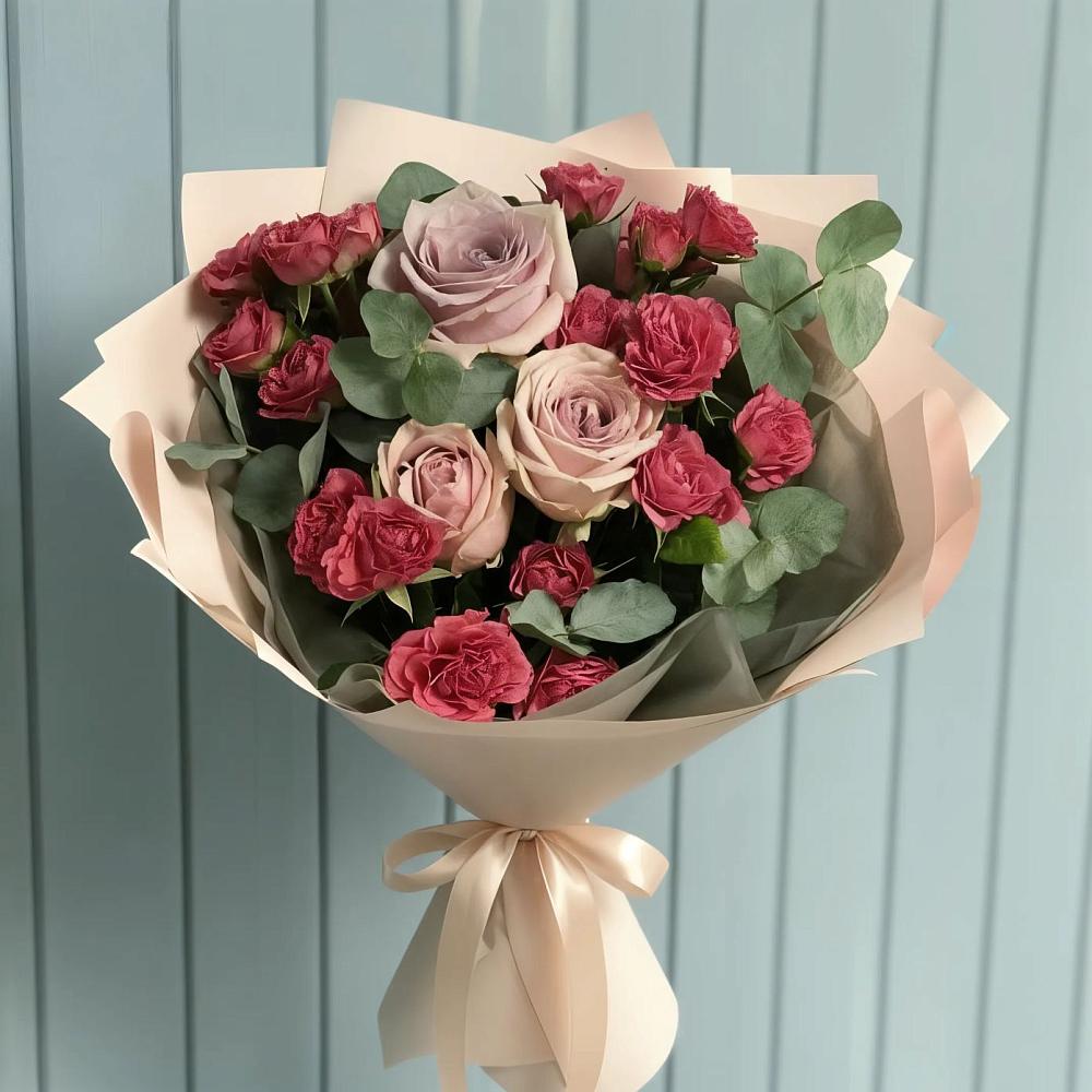 Букет цветов из: Гвоздики и Розы в Тереке Ставропольского края