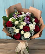 Букет цветов из:  Розы и Альстромерии #REPLACE_PRED# Тереке Ставропольского края