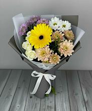 Букет цветов из:  Розы, Герберы и Хризантемы #REPLACE_PRED# Тереке Ставропольского края