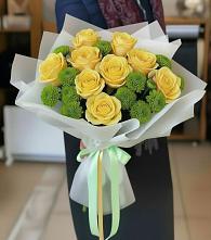 Букет цветов из:  Хризантемы и Розы в Тереке Ставропольского края