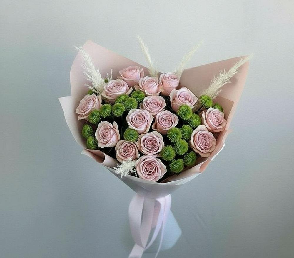 Букет цветов из: Розы и Хризантемы в Тереке Ставропольского края