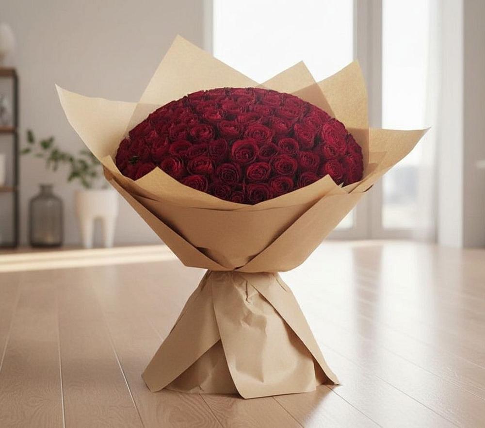 Букет 101 Красная роза в Тереке Ставропольского края