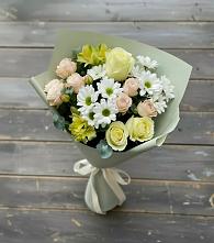 Букет цветов из:  Альстромерии, Розы и Хризантемы в Тереке Ставропольского края
