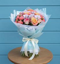 Букет цветов из:  Хризантемы и Розы в Тереке Ставропольского края